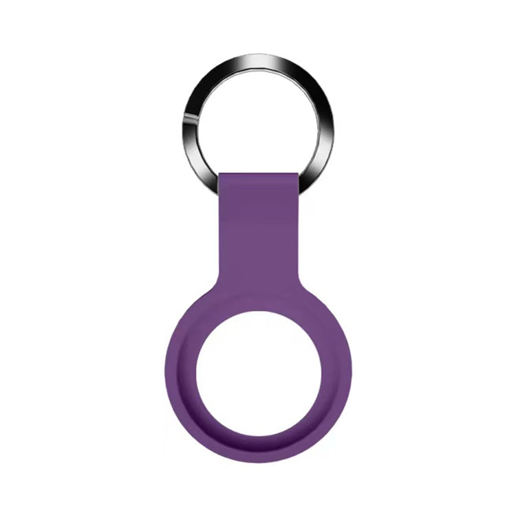 Mutural Liquid Silicone Protective Case with Key Ring for AirTag 2nd Gen / AirTag 1st Gen (Dark Purple) - HoMEdemic™ 