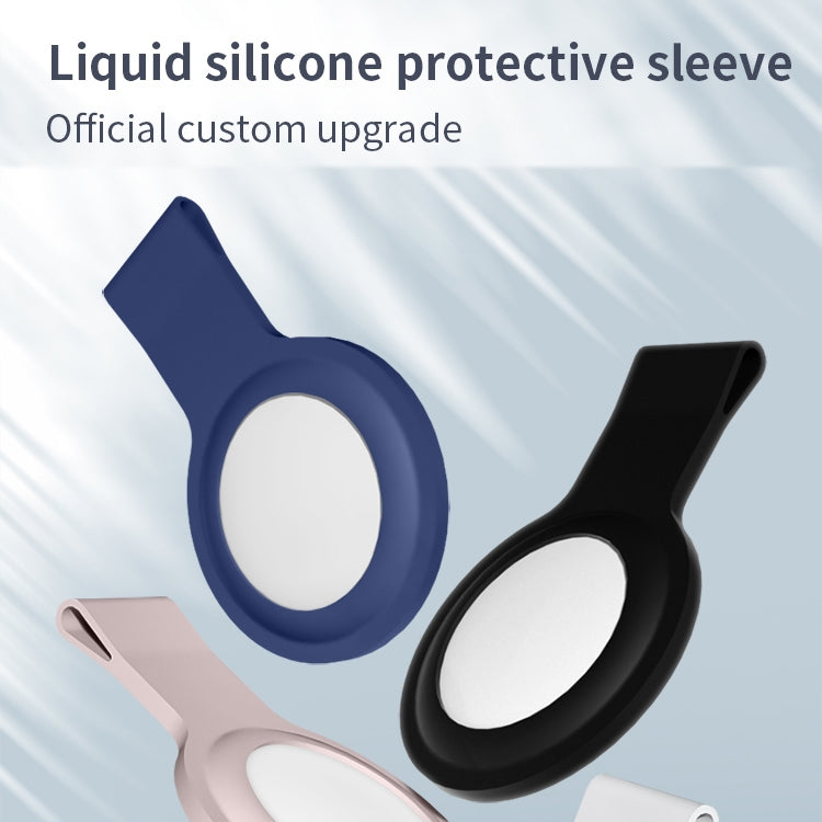 Mutural Liquid Silicone Protective Case with Key Ring for AirTag 2nd Gen / AirTag 1st Gen (Navy Blue) - HoMEdemic™ 
