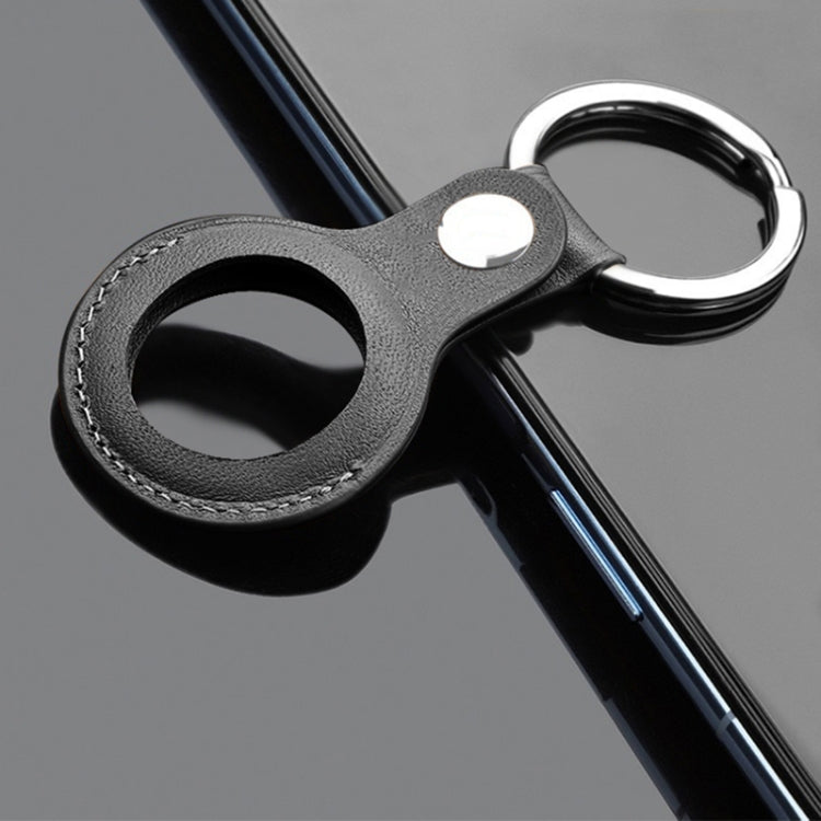 Mutural PU Leather Protective Case with Key Ring for AirTag 2nd Gen / AirTag 1st Gen(Black) - HoMEdemic™ 