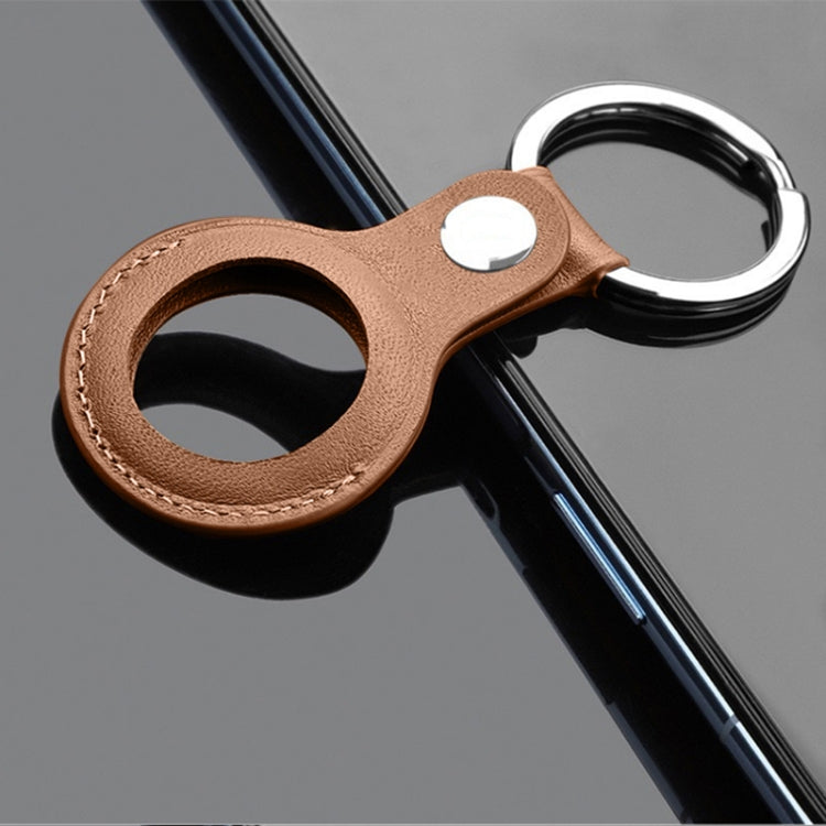 Mutural PU Leather Protective Case with Key Ring for AirTag 2nd Gen / AirTag 1st Gen(Brown) - HoMEdemic™ 
