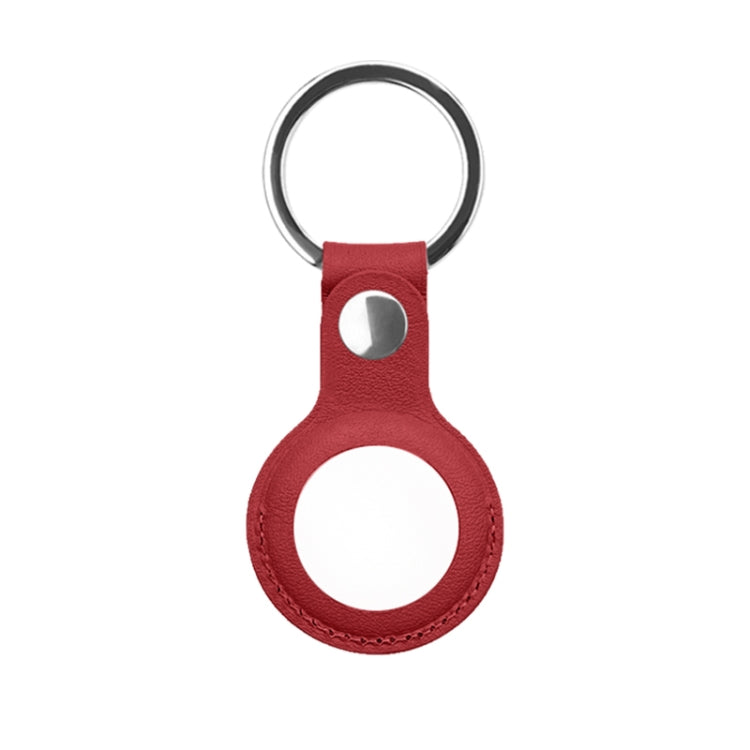 Mutural PU Leather Protective Case with Key Ring for AirTag 2nd Gen / AirTag 1st Gen(Red) - HoMEdemic™ 