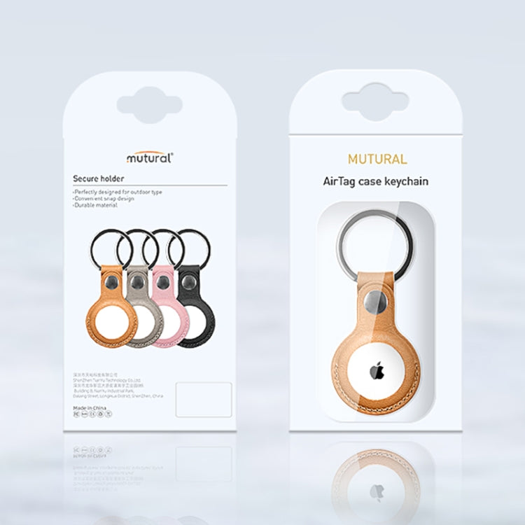 Mutural PU Leather Protective Case with Key Ring for AirTag 2nd Gen / AirTag 1st Gen(Red) - HoMEdemic™ 