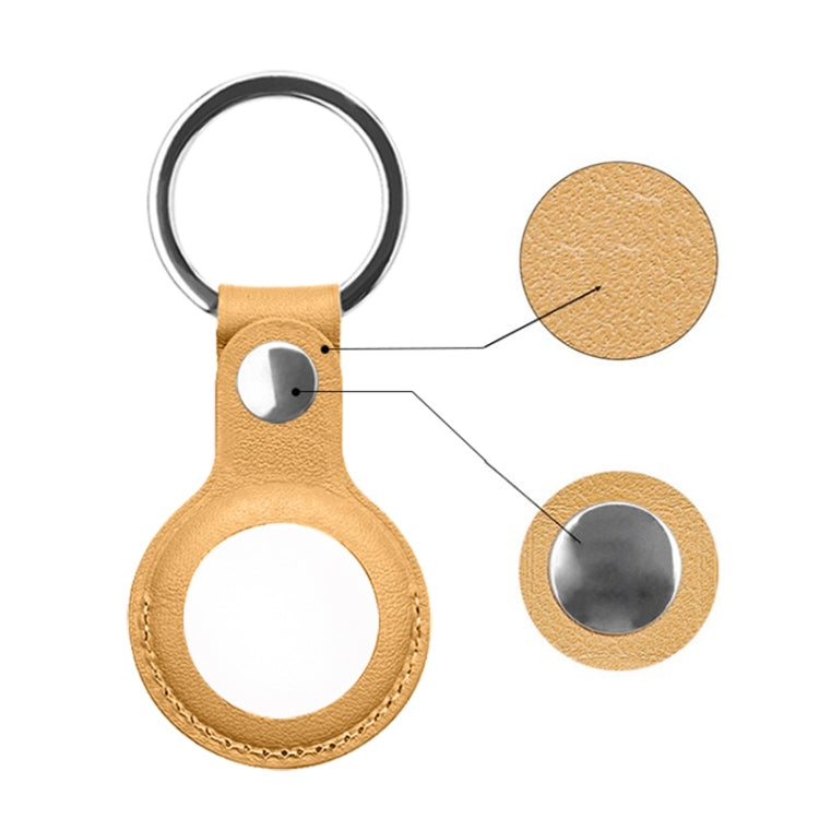 Mutural PU Leather Protective Case with Key Ring for AirTag 2nd Gen / AirTag 1st Gen(Yellow) - HoMEdemic™ 