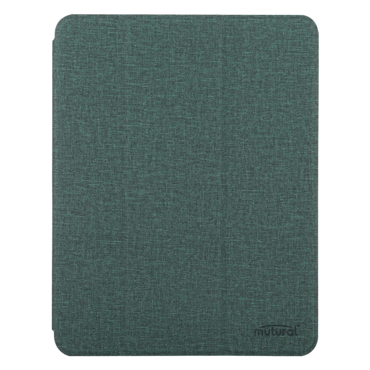 Mutural YASHI Series TPU + PU Cloth Pattern Texture Horizontal Flip Leather Case with Three-folding Holder & Pen Slot & Wake-up / Sleep Function For iPad Air 2022 / 2020 10.9(Green) - HoMEdemic™ 