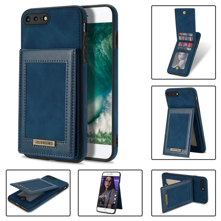 N.BEKUS Vertical Flip Card Slot RFID Phone Case For iPhone 8 Plus / 7 Plus(Blue) - HoMEdemic™ 
