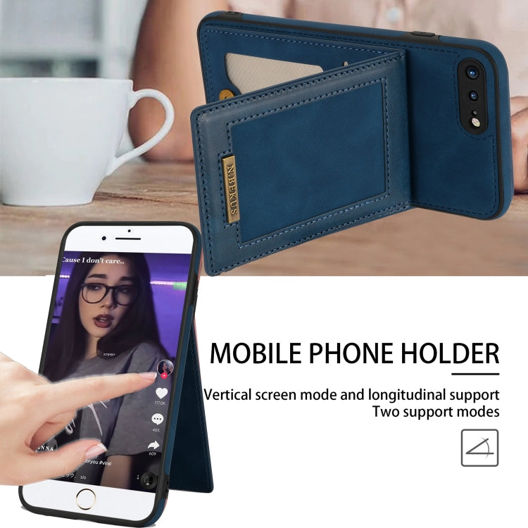 N.BEKUS Vertical Flip Card Slot RFID Phone Case For iPhone 8 Plus / 7 Plus(Blue) - HoMEdemic™ 