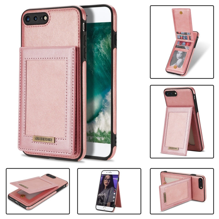 N.BEKUS Vertical Flip Card Slot RFID Phone Case For iPhone 8 Plus / 7 Plus(Rose Gold) - HoMEdemic™ 