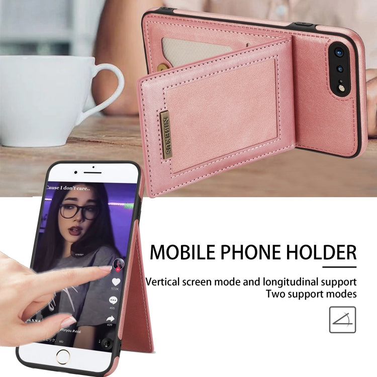 N.BEKUS Vertical Flip Card Slot RFID Phone Case For iPhone 8 Plus / 7 Plus(Rose Gold) - HoMEdemic™ 