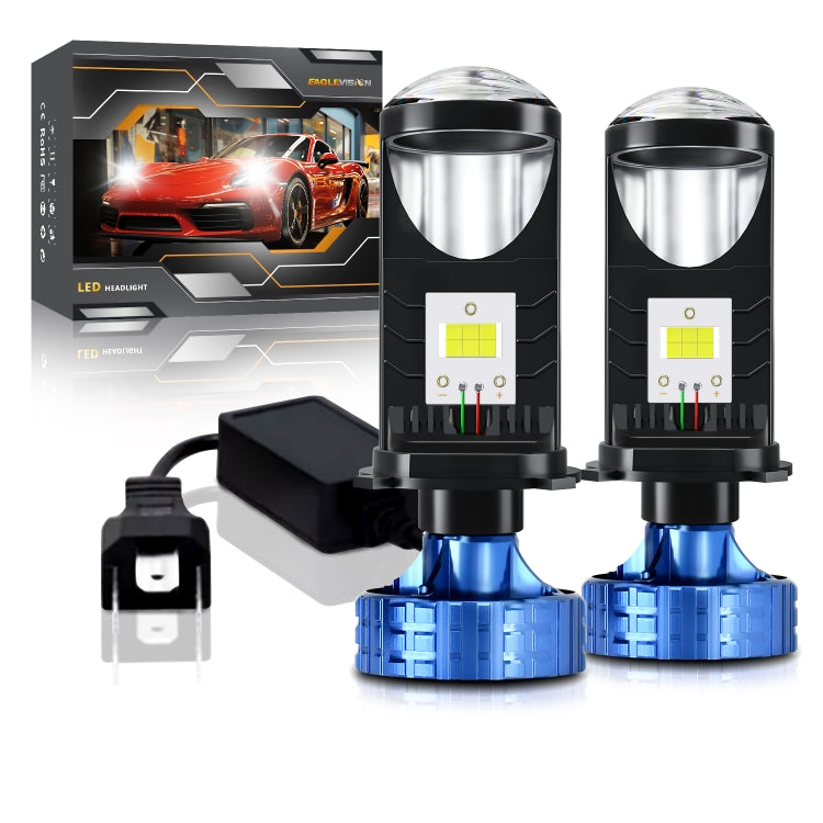 N4 1 Pair H4 Car mini Bifocal LED Lens Headlight(Black) - HoMEdemic™ 