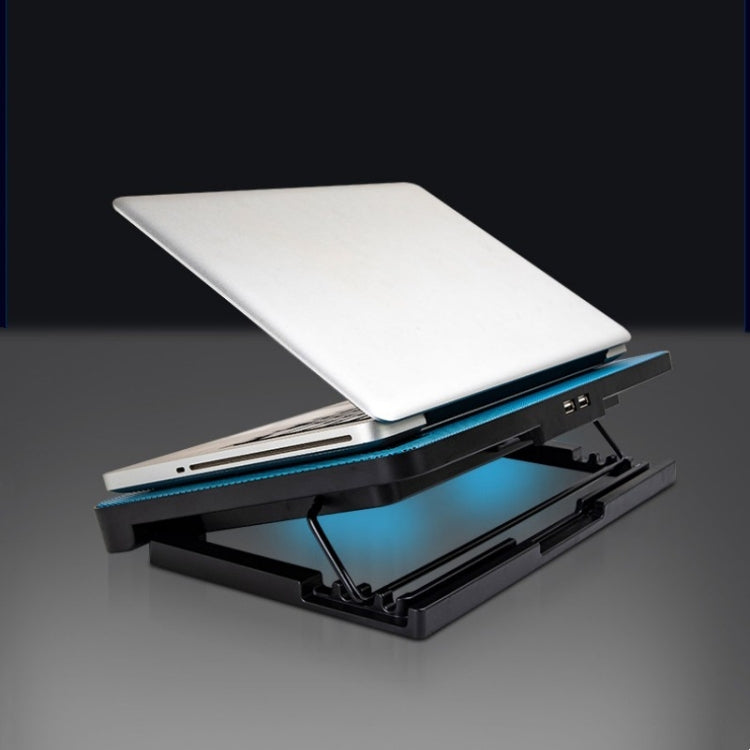 N99 USB Dual Fan Hollow Carved Design Heat Dissipation Laptop Cooling Pad(Black) - HoMEdemic™ 