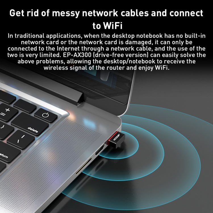 EDUP EP-AX300 300Mbps WiFi6 USB Free Drive Network Adapter - HoMEdemic™ 