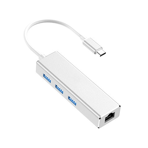 USB-C / Type-C to Gigabit Ethernet RJ45 & 3 x USB 3.0 Adapter Converter HUB, Computer External Tablet Phone Universal - HoMEdemic™ 