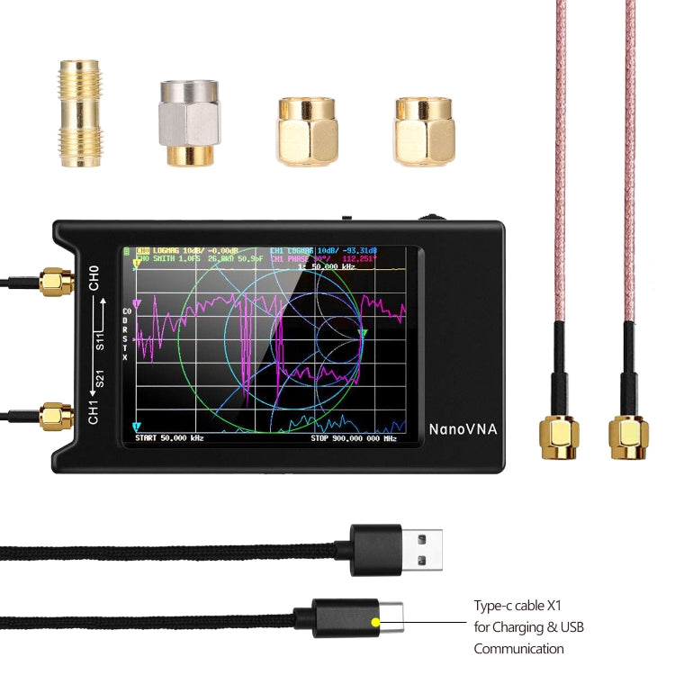 NANOVNA-H Upgraded Version 2.8 Inch TFT 50Khz-1.5Ghz Vector Network Antenna Analyzer MF HF VHF UHF With SD Card Slot Without Card, 4 Inch - HoMEdemic™ 