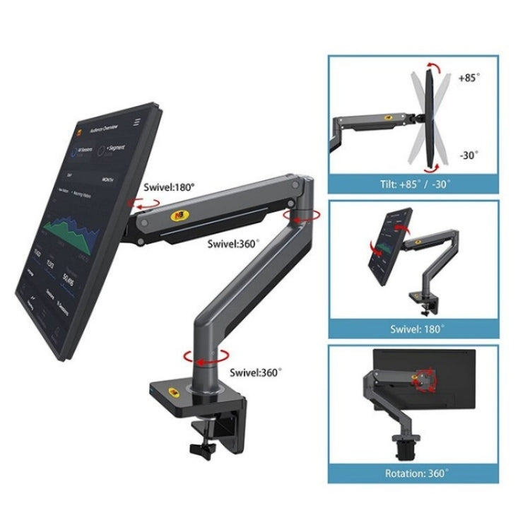NB G45 22-40 inch Adjustable Aluminum Alloy Bracket Rotatable Computer Monitor Holder - HoMEdemic™ 