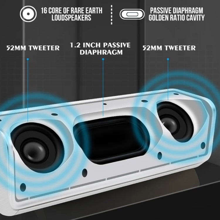 NBY 6690 TWS Couplet FM Multifunctional Desktop Plug-in Card Bluetooth Speaker(Grey) - HoMEdemic™ 