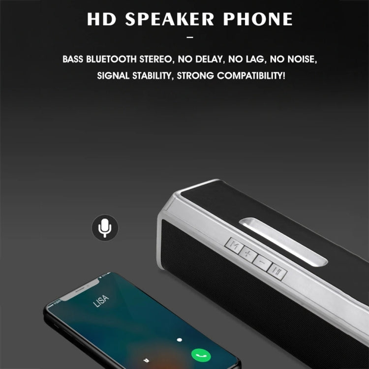 NBY 6690 TWS Couplet FM Multifunctional Desktop Plug-in Card Bluetooth Speaker(Silver) - HoMEdemic™ 