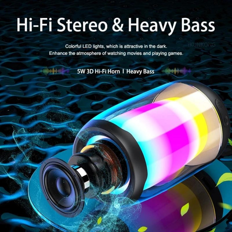 NBY8893 Pulsating Colorful Portable Stereo Bluetooth Speaker(Black) - HoMEdemic™ 