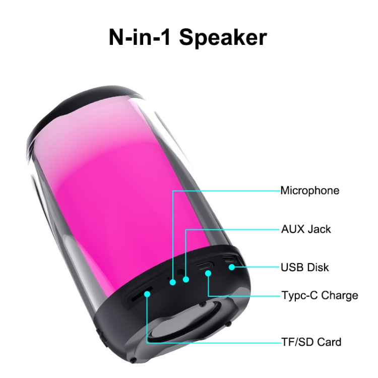 NBY8893 Pulsating Colorful Portable Stereo Bluetooth Speaker(White) - HoMEdemic™ 