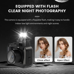 Y4000 Mini Camera 1080P HD Digital Camera with Screen Portable Retro Travel Vlog Student Small Camcorder (Black) - HoMEdemic™ 