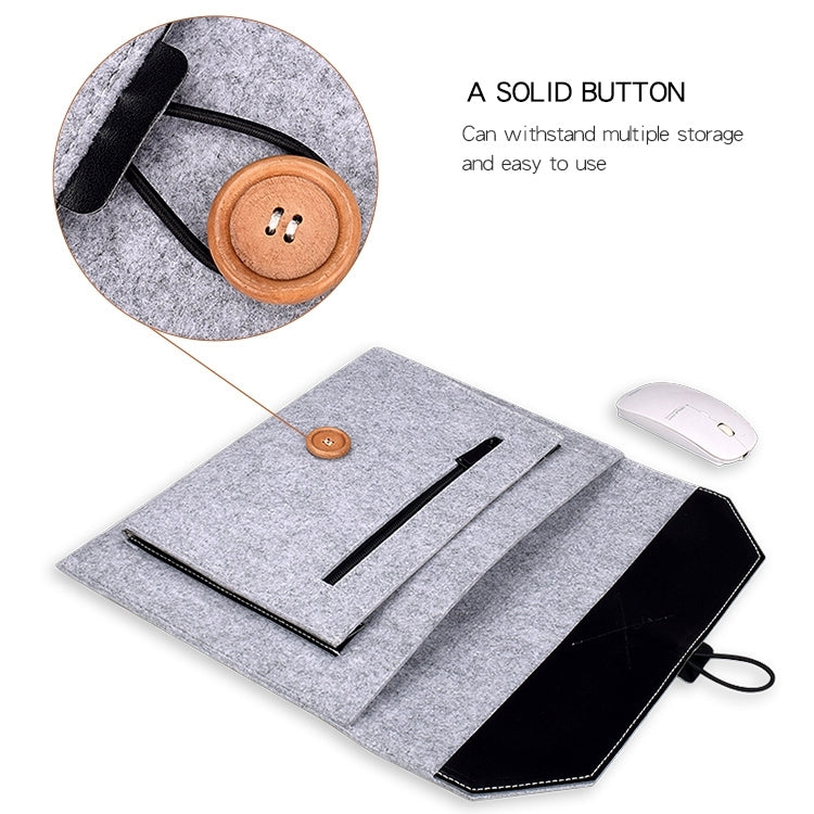 ND06 Multi-purpose Felt Button Laptop Inner Bag for 12.5 inch Laptop, 12.5 inch - HoMEdemic™ 