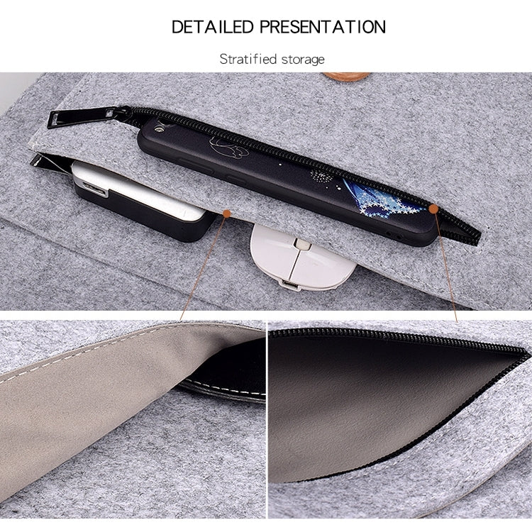 ND06 Multi-purpose Felt Button Laptop Inner Bag for 12.5 inch Laptop, 12.5 inch - HoMEdemic™ 