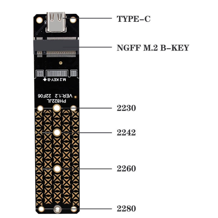 NGFF M.2 Bkey SATA Hard Disk SSD To USB3.1 Type-C / USB-C Expansion Card Conversion Board(Black) - HoMEdemic™ 