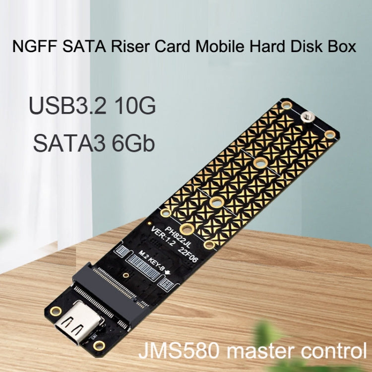 NGFF M.2 Bkey SATA Hard Disk SSD To USB3.1 Type-C / USB-C Expansion Card Conversion Board(Black) - HoMEdemic™ 