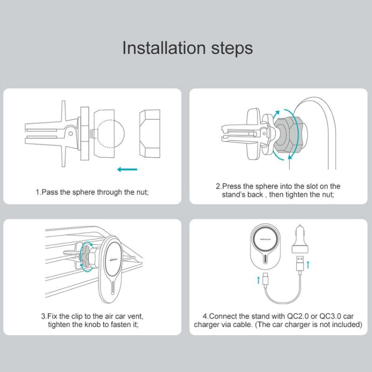 NILLKIN MagRoad Magnetic Car Holder with Wireless Charging - HoMEdemic™ 