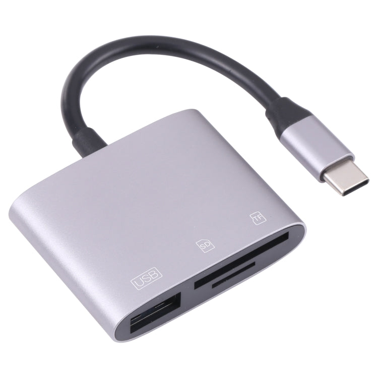 NK-3041 3 in 1 USB-C / Type-C Male to USB Female + SD / TF Card Slots OTG Adapter SD / TF Card Reader, NK-3041 - HoMEdemic™ 