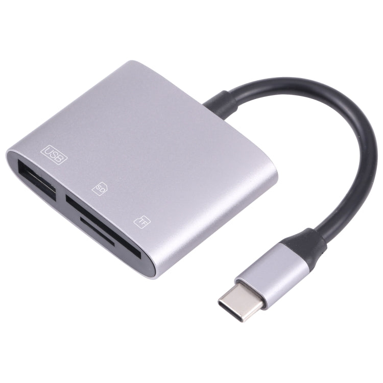 NK-3041 3 in 1 USB-C / Type-C Male to USB Female + SD / TF Card Slots OTG Adapter SD / TF Card Reader, NK-3041 - HoMEdemic™ 