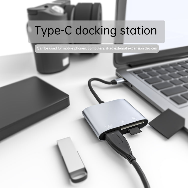 NK-3041 3 in 1 USB-C / Type-C Male to USB Female + SD / TF Card Slots OTG Adapter SD / TF Card Reader, NK-3041 - HoMEdemic™ 