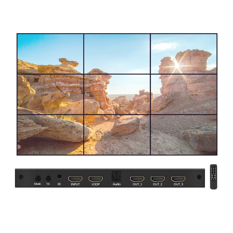 NK-330 3x3 4K 9 Screen HDMI DVI TV Video Wall Controller Splitter Multi Video Screen Processor Splicer, Plug Type:EU Plug(Black) - HoMEdemic™ 