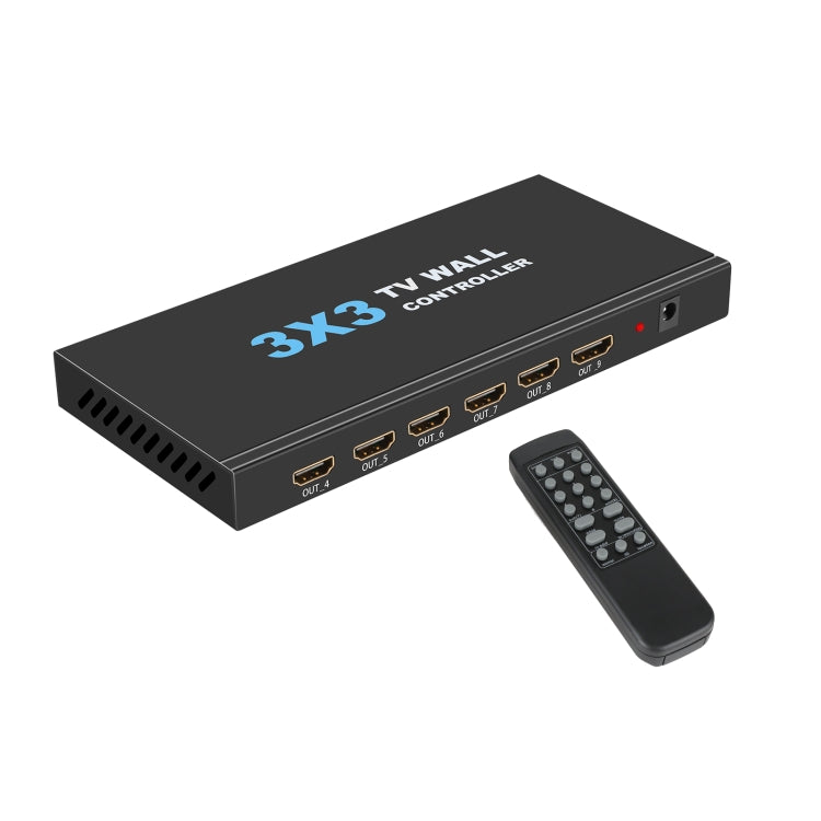 NK-330 3x3 4K 9 Screen HDMI DVI TV Video Wall Controller Splitter Multi Video Screen Processor Splicer, Plug Type:UK Plug(Black) - HoMEdemic™ 