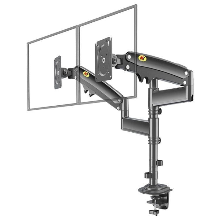 NORTH BAYOU NB H180 FP-2 Laptop Gas Spring Full Motion Dual Arm Clamp 22 - 32 inch LCD TV Monitor Desk Holder - HoMEdemic™ 