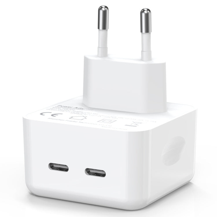 NORTHJO NOGAN3502 GaN PD PPS 35W Dual USB-C / Type-CWall Fast Charger, Plug Type:EU Plug(White) - HoMEdemic™ 
