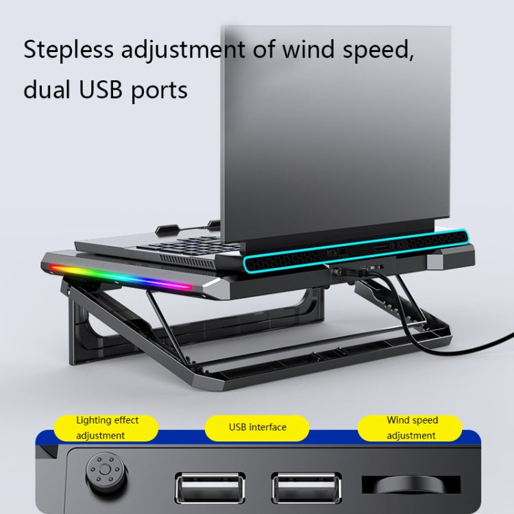 NUOXI Q9 RGB Lighting Effect Laptop Cooler(Black) - HoMEdemic™ 
