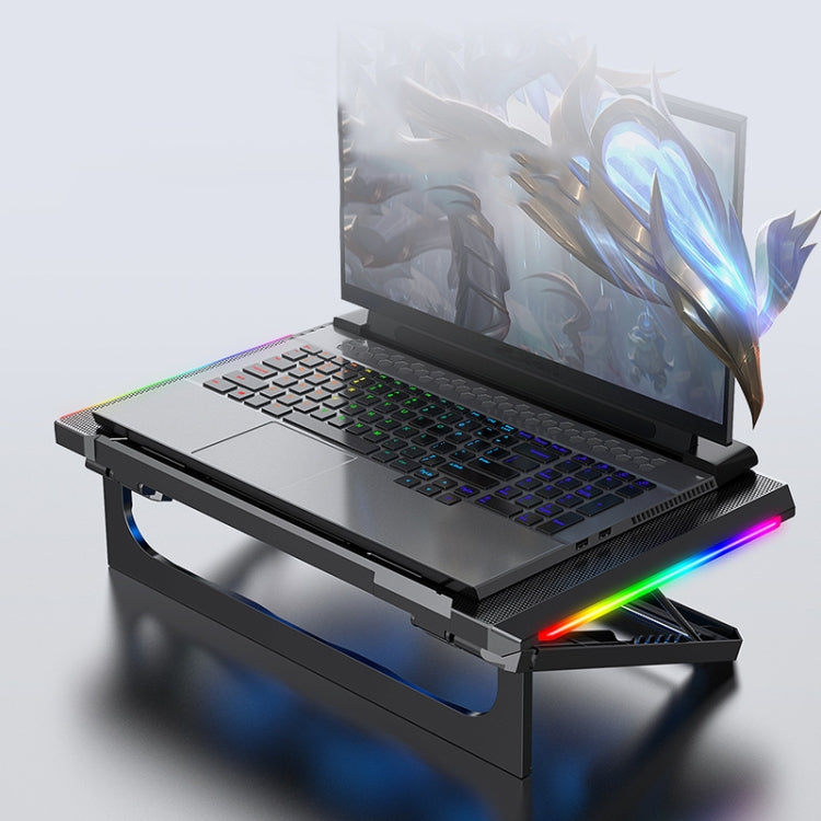 NUOXI Q9 RGB Lighting Effect Laptop Cooler(Black) - HoMEdemic™ 