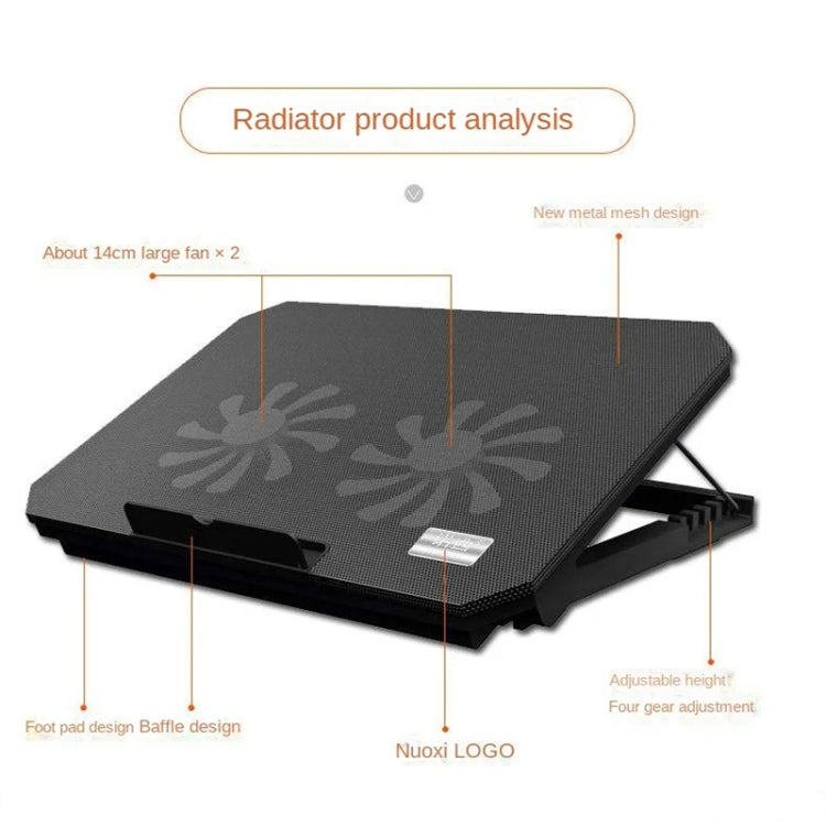 NUOXI S200C Laptop Silent Radiator Multi-level Adjustable Metal Bracket Base(Black) - HoMEdemic™ 