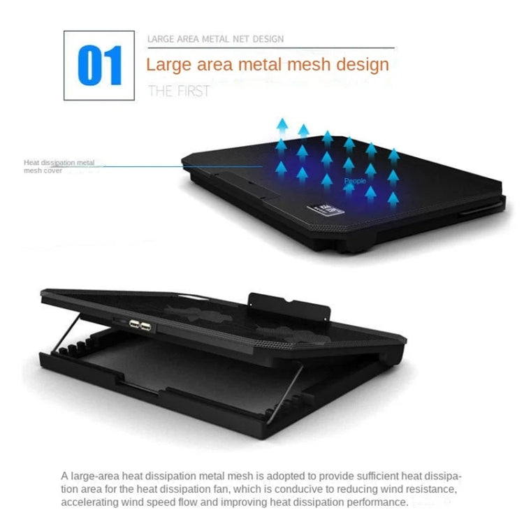 NUOXI S200C Laptop Silent Radiator Multi-level Adjustable Metal Bracket Base(Black) - HoMEdemic™ 