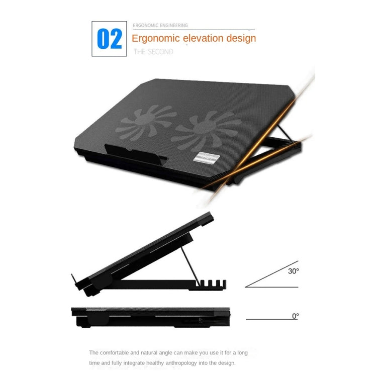 NUOXI S200C Laptop Silent Radiator Multi-level Adjustable Metal Bracket Base(Black) - HoMEdemic™ 