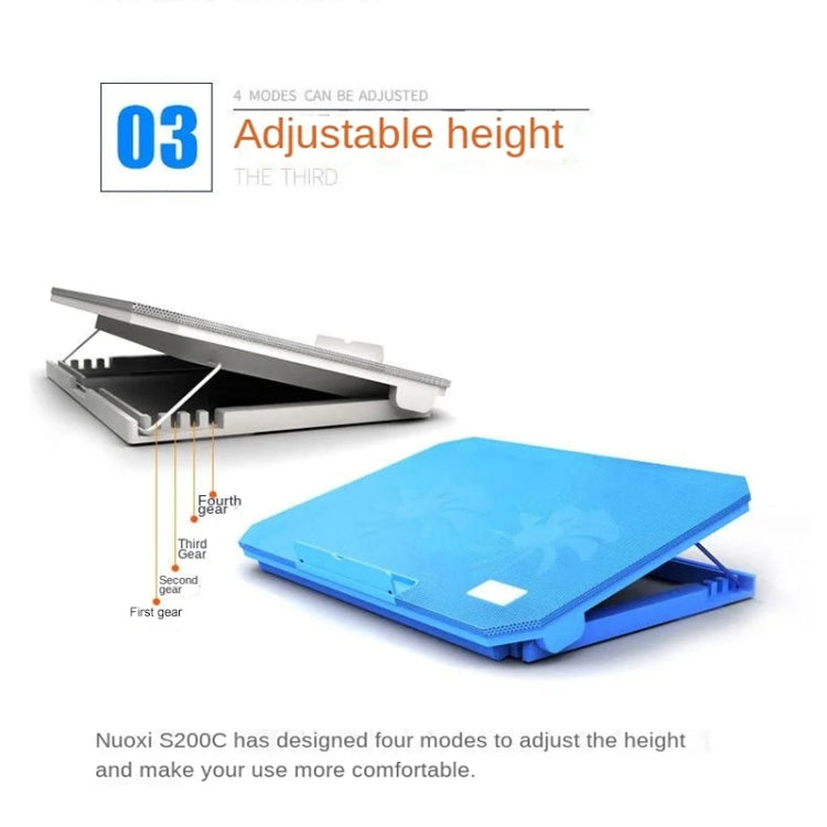 NUOXI S200C Laptop Silent Radiator Multi-level Adjustable Metal Bracket Base(Black) - HoMEdemic™ 