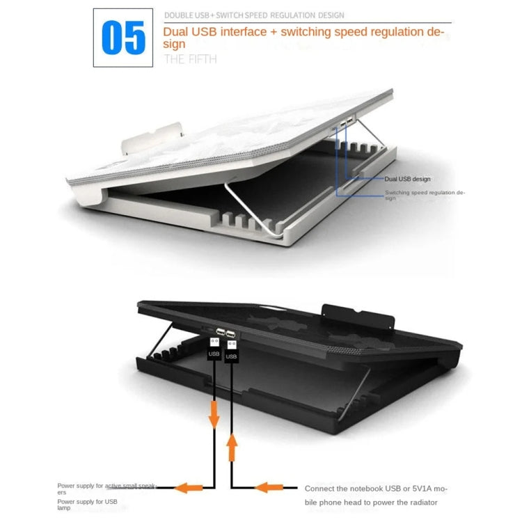 NUOXI S200C Laptop Silent Radiator Multi-level Adjustable Metal Bracket Base(Black) - HoMEdemic™ 