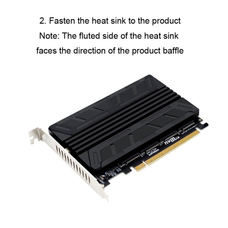 NVMe M.2 MKEY SSD RAID Array Motherboard PCIE Split Card Heatsink - HoMEdemic™ 
