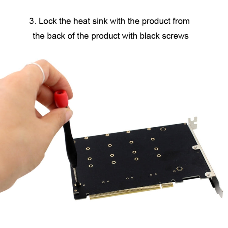 NVMe M.2 MKEY SSD RAID Array Motherboard PCIE Split Card Heatsink - HoMEdemic™ 