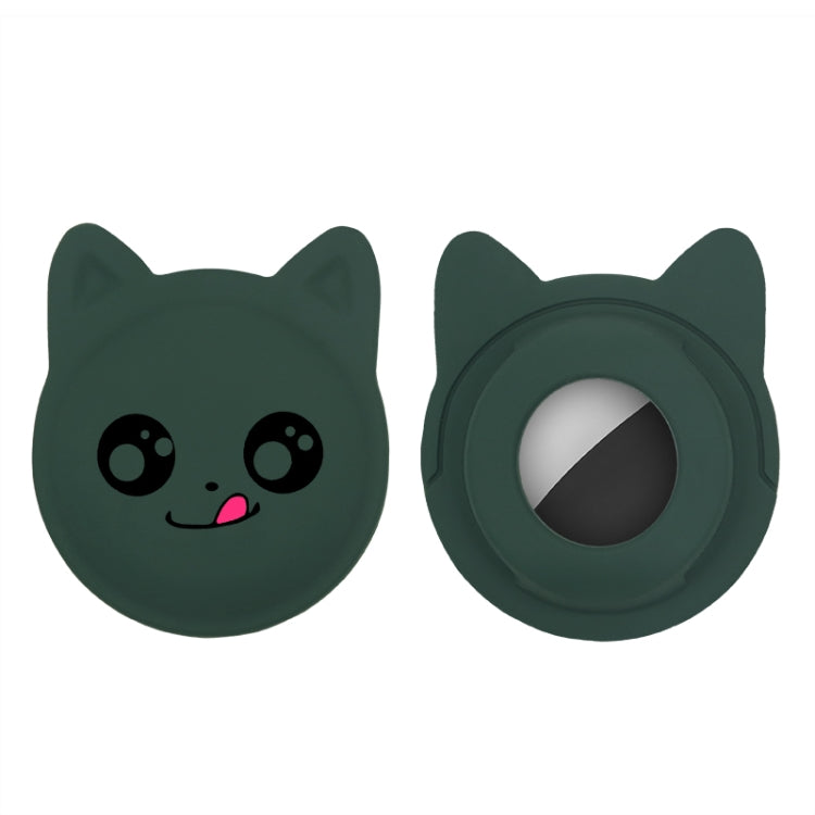 Naughty Smile Cute Cartoon Pet Collar Anti-lost Tracker Silicone Case For AirTag 2nd Gen / AirTag 1st Gen(Dark Green) - HoMEdemic™ 