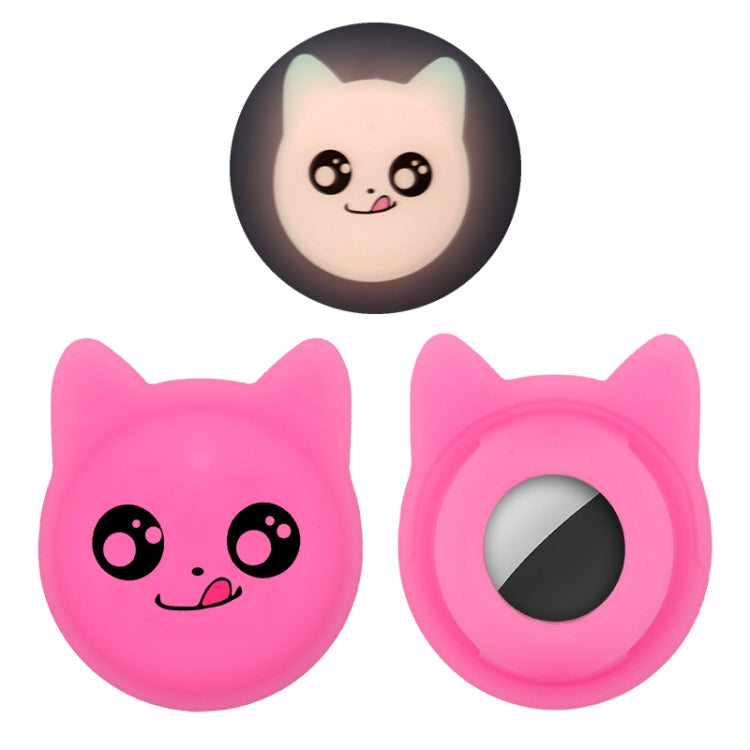 Naughty Smile Cute Cartoon Pet Collar Anti-lost Tracker Silicone Case For AirTag 2nd Gen / AirTag 1st Gen(Fluorescent Pink) - HoMEdemic™ 
