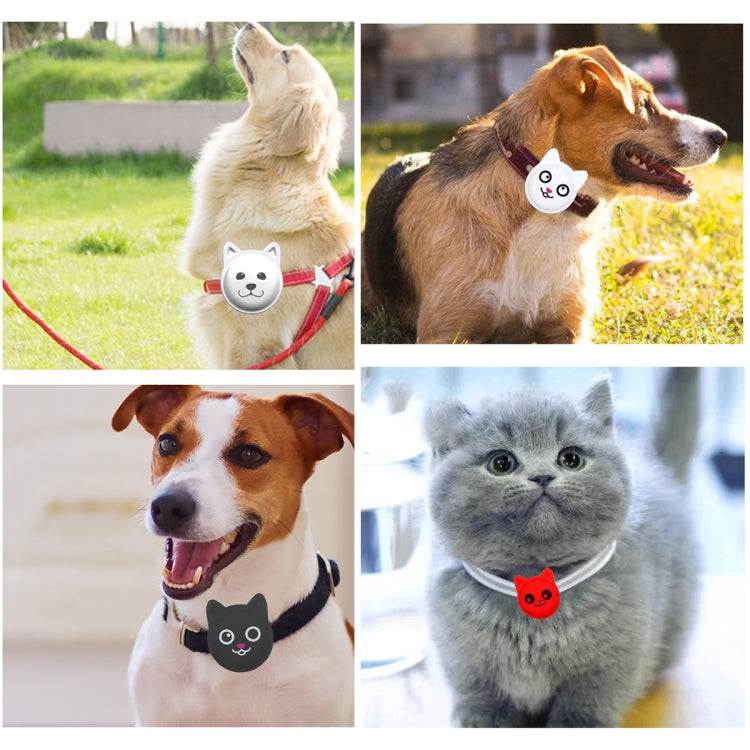 Naughty Smile Cute Cartoon Pet Collar Anti-lost Tracker Silicone Case For AirTag 2nd Gen / AirTag 1st Gen(Fluorescent Pink) - HoMEdemic™ 