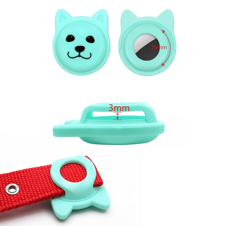 Naughty Smile Cute Cartoon Pet Collar Anti-lost Tracker Silicone Case For AirTag 2nd Gen / AirTag 1st Gen(Mint Green) - HoMEdemic™ 
