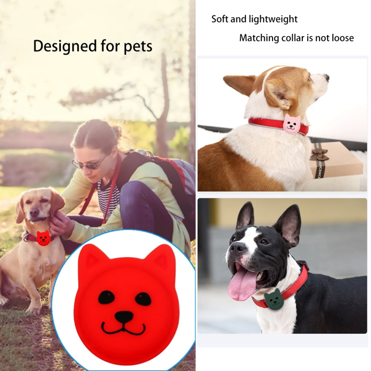 Naughty Smile Cute Cartoon Pet Collar Anti-lost Tracker Silicone Case For AirTag 2nd Gen / AirTag 1st Gen(Red) - HoMEdemic™ 