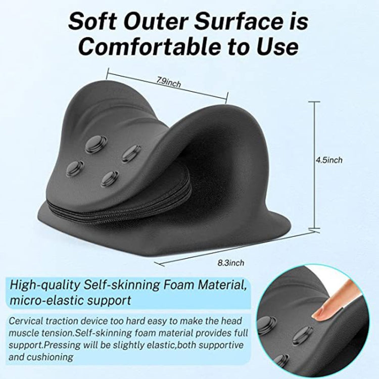 Neck Massage Pillow Shoulder Relaxer Cervical Traction Device with Airbag(Black) - HoMEdemic™ 